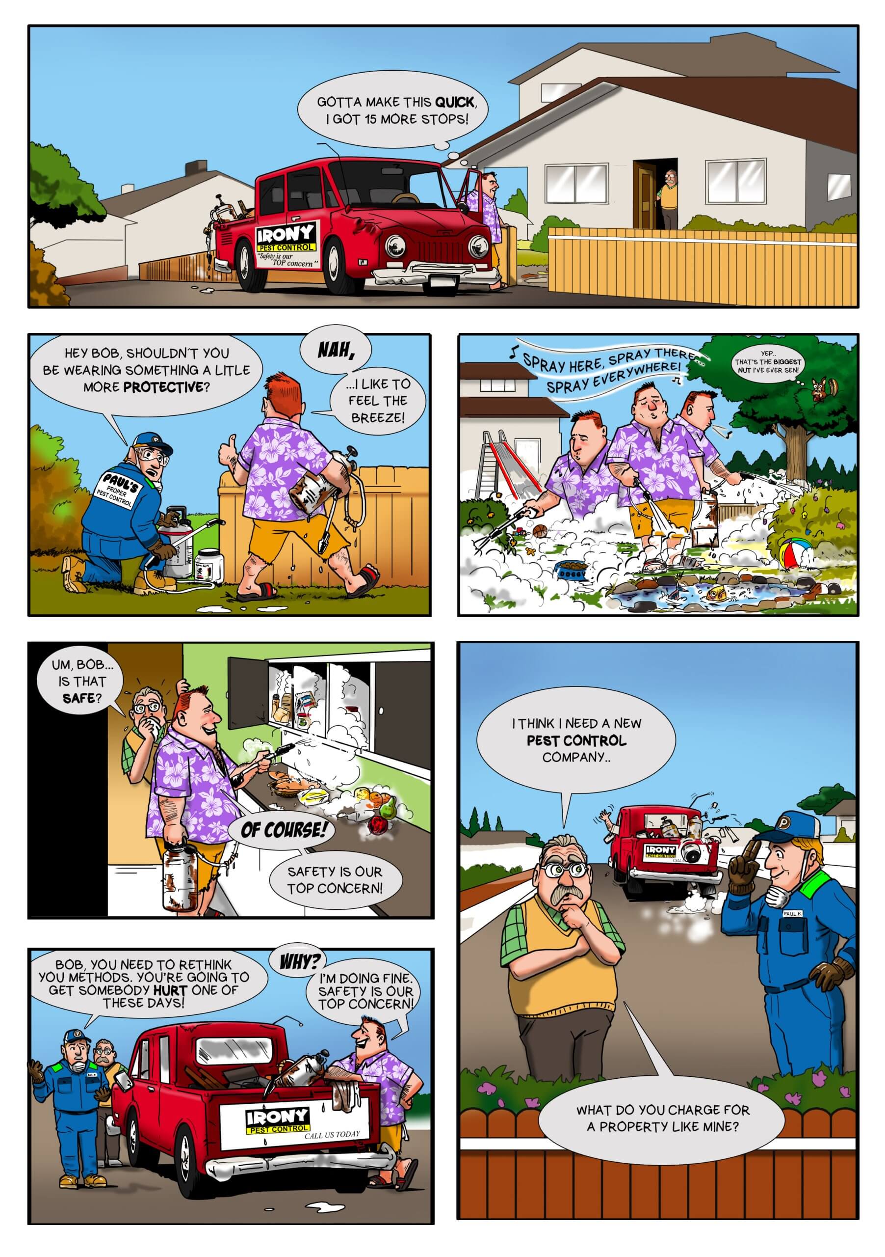 Pest Control Safety Cartoon